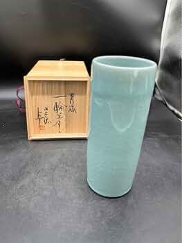 青磁 飾り壺小野卓 青磁 飾り壺小野卓 小野卓作 青磁 大壺 花入 共箱 略歴